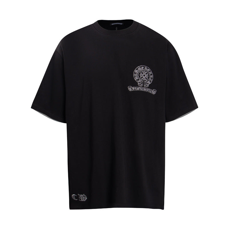 CHH Chrome Heart T Shirts Cross Color Printed Short Sleeve T-Shirt