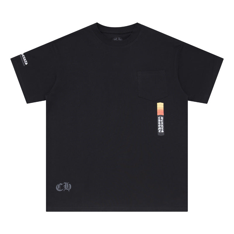 CHH Chrome Heart T Shirts Croix letter print Sanskrit loose casual short sleeves